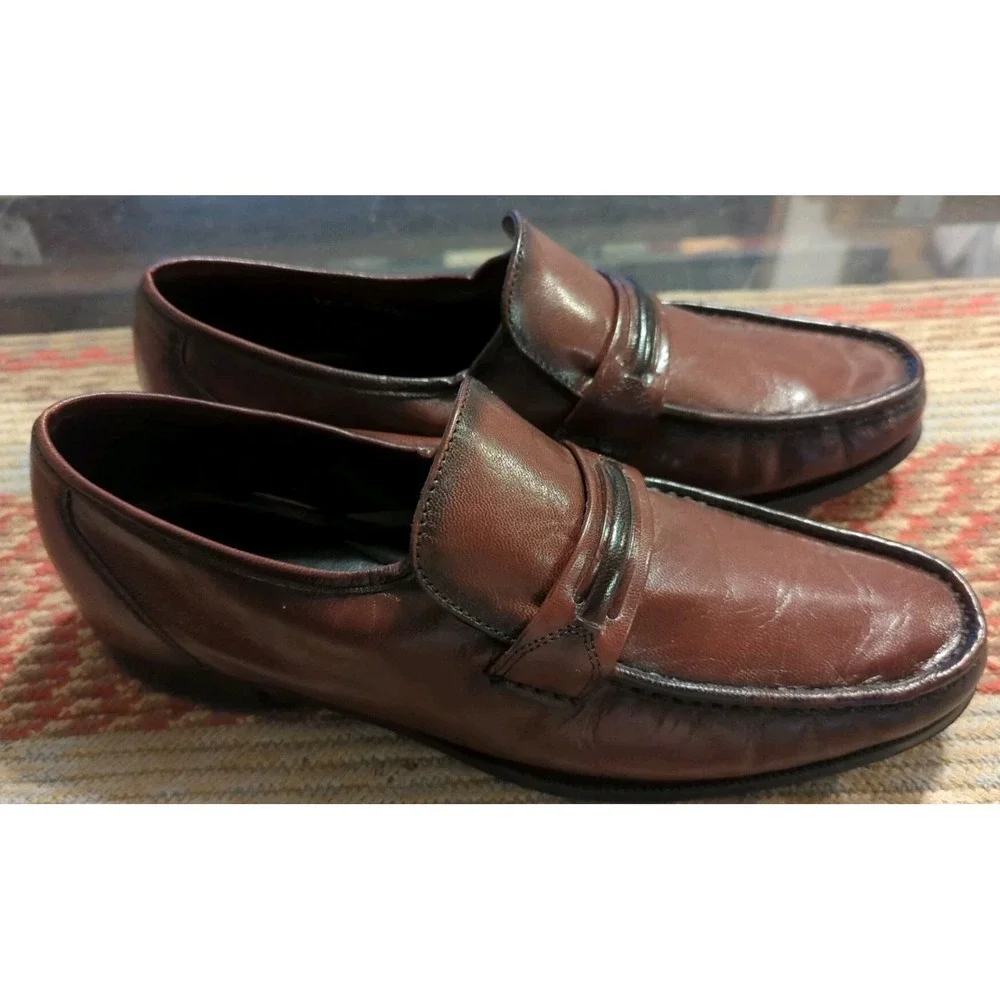 Vintage Florsheim Loafers 10 D‎ Casual Dress Shoes Brown Soft Leather